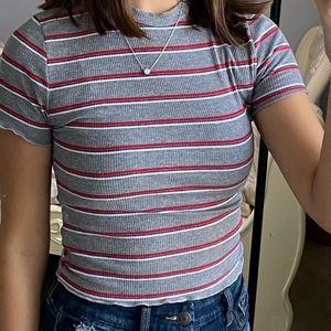 Charlotte Russ ribbed high neck tee